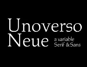 Unoverso Neue font