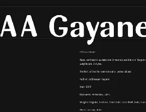 GAA Gayane Family font