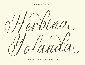 Herbina Yolanda DEMO VERSION font