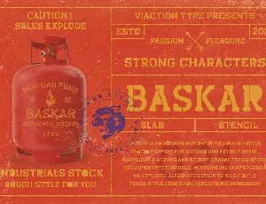 Baskar Stencil Display font