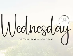 Wednesday Script font