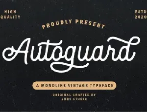 Autoguard Monoline Vintage font