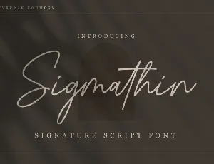 Sigmathin – Signature Script font