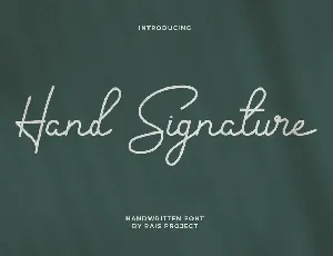 Hand Signature Demo font