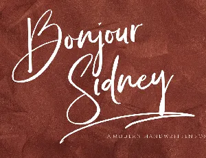 Bonjour Sidney Calligraphy font