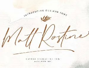 Matt Rostine Chic Signature Script font