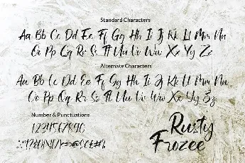 Rusty Frozee font