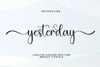 Yesterday Script Typeface font