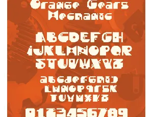 Orange Gears Mechanica font