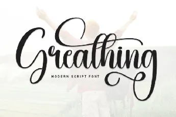 Greathing Script font