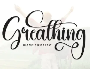 Greathing Script font