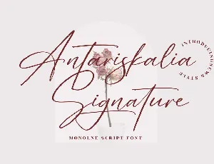 Antariskalia Signature font