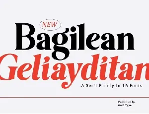 Bagilean Geliayditan font