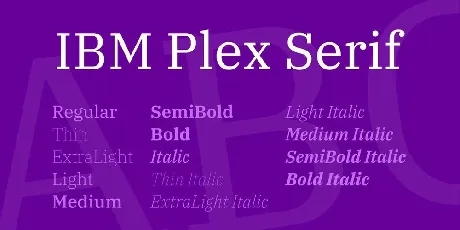 IBM Plex Serif Family font