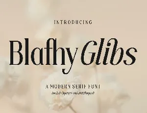 Blafhy Glibs font