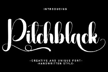 Pitchblack Script font