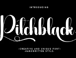 Pitchblack Script font