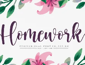 Homework Script font