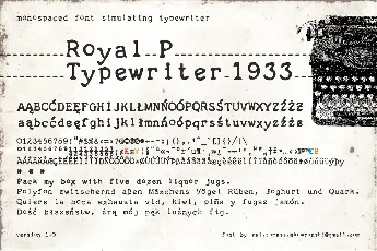 Royal P Typewriter 1933 font