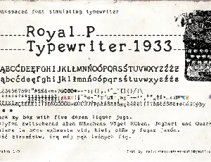 Royal P Typewriter 1933 font