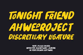 Tonight Friend font