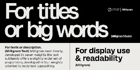 Milligram Family font