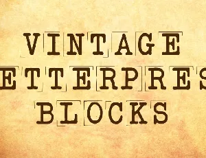 vintage letterpress blocks font