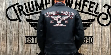 Triumph wheels rough font