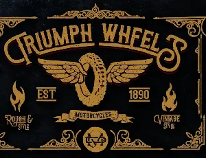 Triumph wheels rough font