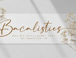 Bacalisties Handwritten Script font