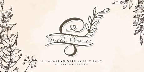 Sweet Flower Monogram font