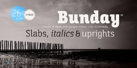 Bunday Slab Family font