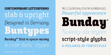 Bunday Slab Family font