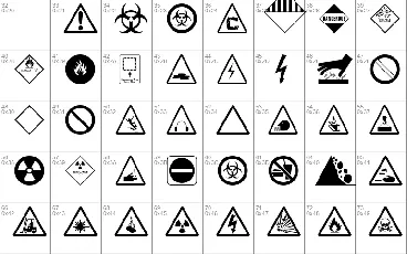 Hazard Signs font