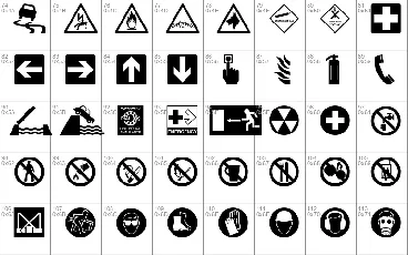 Hazard Signs font