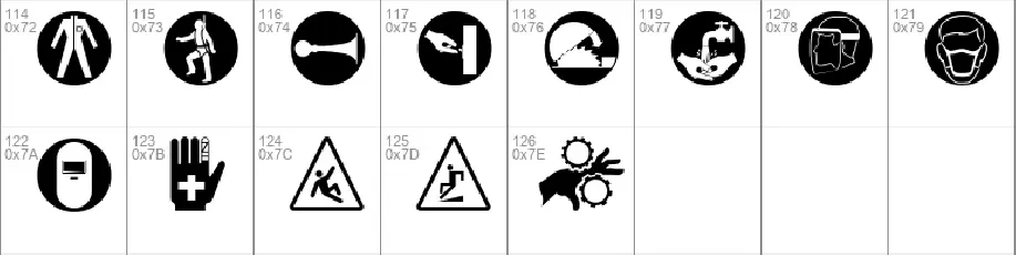 Hazard Signs font