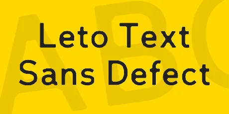 Leto Text Sans Defect font