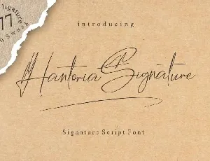 Hantoria Signature font