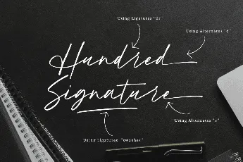 Hundred Signature font