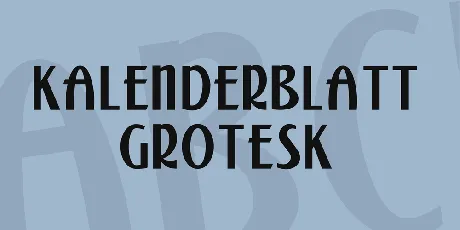 Kalenderblatt Grotesk font