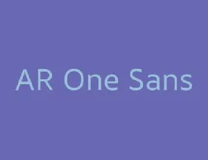 AR One Sans Family font