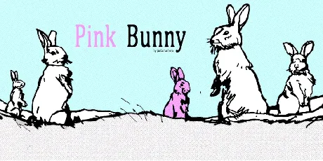 Pink Bunny Family font