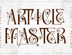 Article Master Demo font