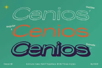 Cenios 3D font