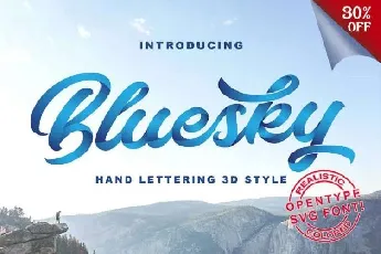 Bluesky Script Free font