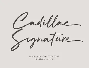 Cadillac Signature font