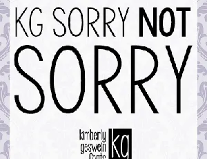 KG Sorry Not Sorry font