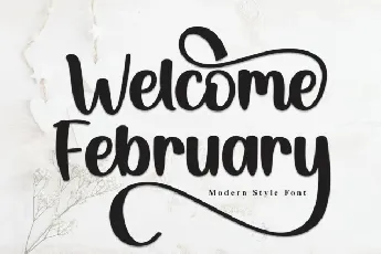 Welcome February Script font