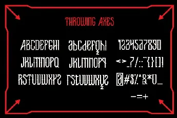 Throwing Axes font