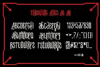 Throwing Axes font